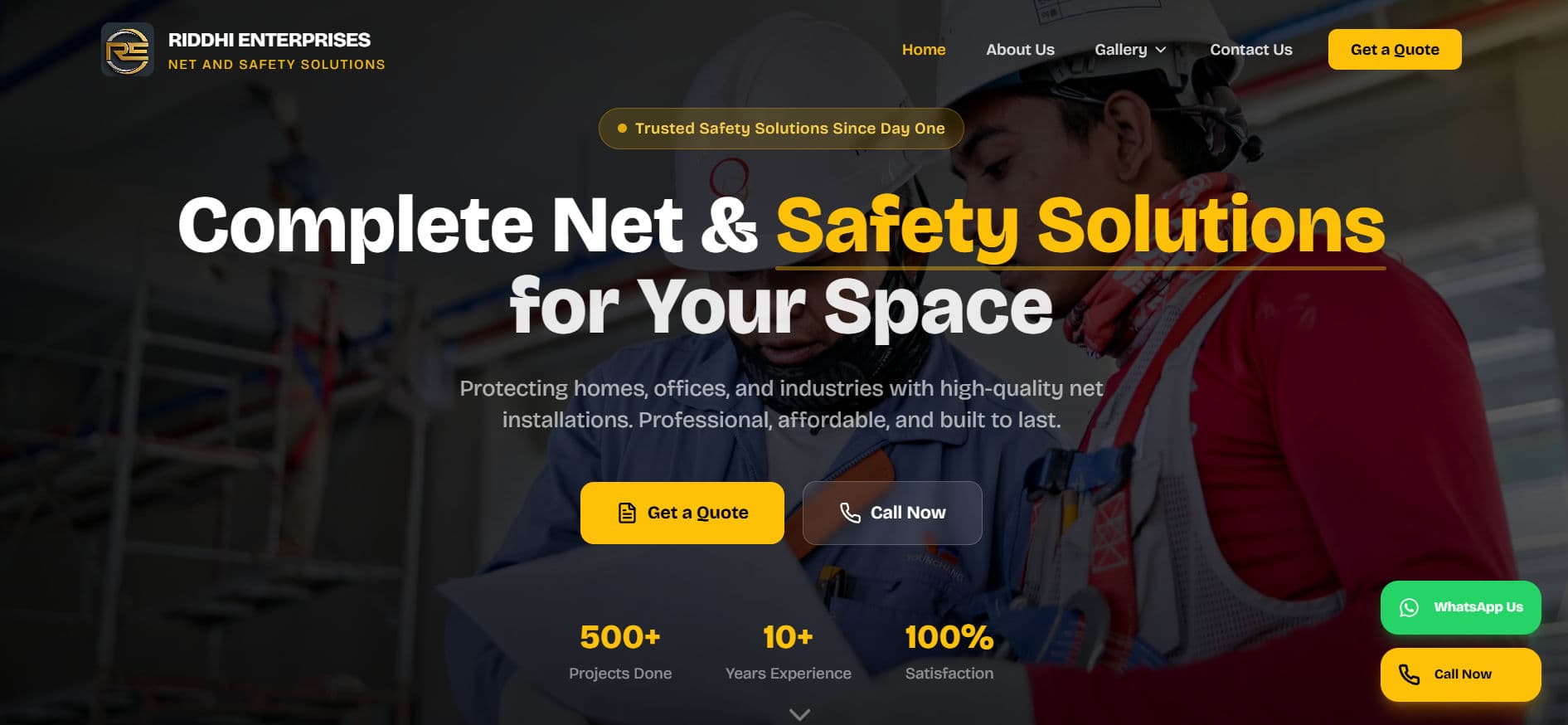 Riddhi Enterprises Net and Safety Solutions website